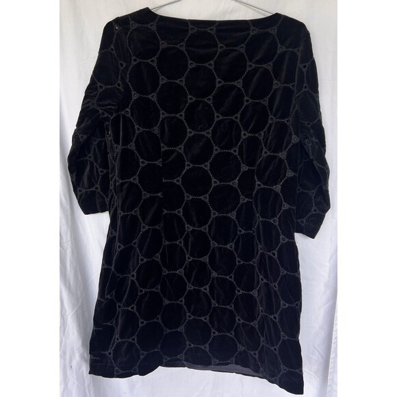 Boden Black Embossed Velvet Circle Shift Mini Dress M US 6R Evening Party Career - Picture 4 of 7